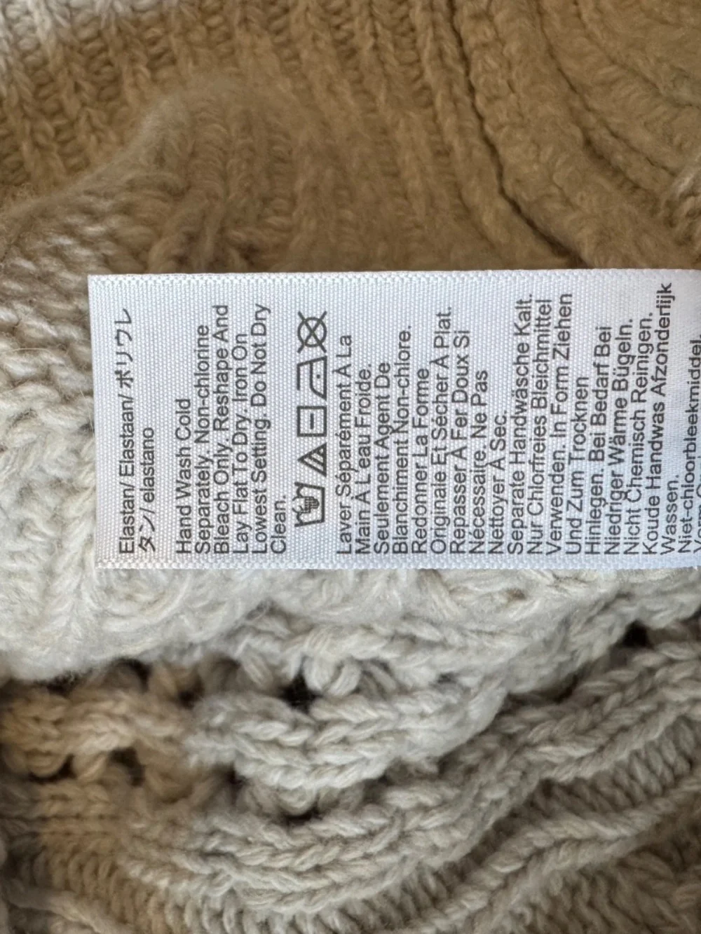 Madewell Extra Small Women’s Oat Marled Cable-Knit Sweater - Picture 6 of 7